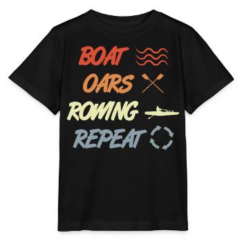 Bateau Rames Aviron Répéter - T-shirt bio MINI CREATOR Stanley/Stella Enfant - noir - Devant - Mikhail (115cm)