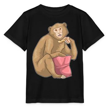 Monkey Potato Chips - Stanley/Stella MINI CREATOR Kids’ T-Shirt - black - Front - Mikhail (115cm)