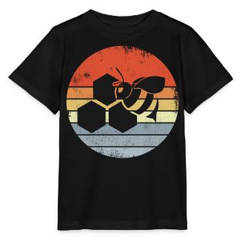 Honigbiene Zeichnung - Stanley/Stella Kinder T-Shirt MINI CREATOR  - Schwarz - Vorne - Mikhail (115cm)