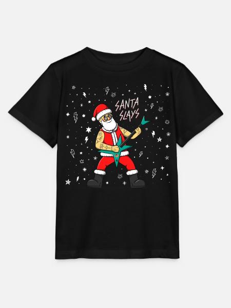 Der Weihnachtsmann spielt Gitarre. Heavy Metal Weihnachten - Stanley/Stella Kinder T-Shirt MINI CREATOR  - Schwarz
