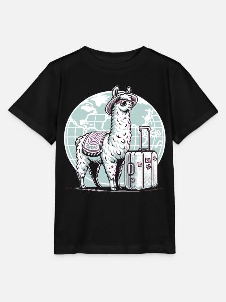Reisefieber Lama: Entdeckungsreise - Stanley/Stella Kinder T-Shirt MINI CREATOR - Schwarz