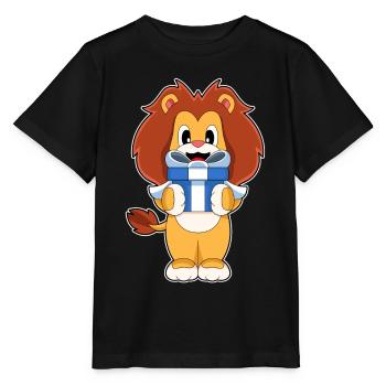 Lion Christmas Package - Stanley/Stella MINI CREATOR Kids’ T-Shirt - black - Front - Mikhail (115cm)