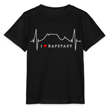 Cape Town Skyline Heartbeat Afrique du Sud Montagne de la Table - T-shirt bio MINI CREATOR Stanley/Stella Enfant - noir - Devant - Mikhail (115cm)