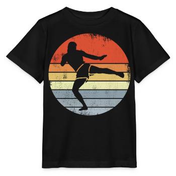 Croquis de Kickboxer Vintage - T-shirt bio MINI CREATOR Stanley/Stella Enfant - noir - Devant - Mikhail (115cm)