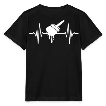 Malerbürste Herzlinie - Stanley/Stella Kinder T-Shirt MINI CREATOR  - Schwarz - Vorne - Mikhail (115cm)