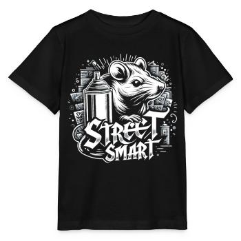 Urbane Ratte: Sprayer des Asphalts - Stanley/Stella Kinder T-Shirt MINI CREATOR  - Schwarz - Vorne - Mikhail (115cm)