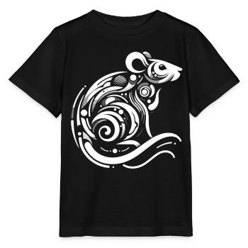 Le rat dans l’abstraction : des lignes astucieuses - T-shirt bio MINI CREATOR Stanley/Stella Enfant - noir - Devant - Mikhail (115cm)