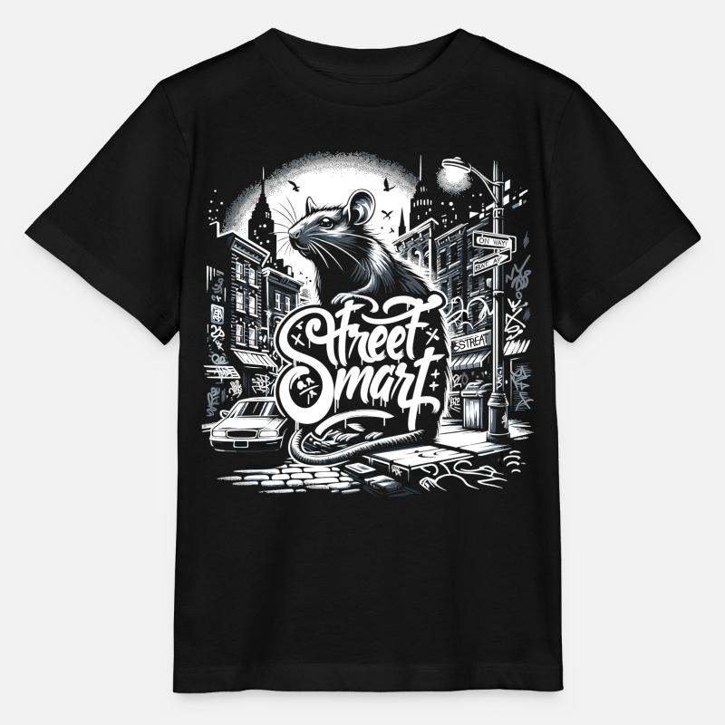 Ratte Straßenkunst - Stanley/Stella Kinder T-Shirt MINI CREATOR - Schwarz