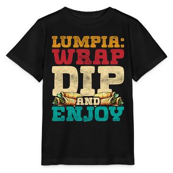 Lumpia Wrap Trempette Et Dégustez - T-shirt bio MINI CREATOR Stanley/Stella Enfant - noir - Devant - Mikhail (115cm)