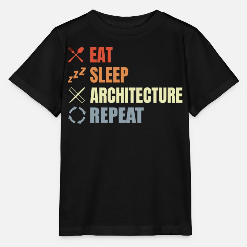 Eat Sleep Architecture Repeat - Stanley/Stella MINI CREATOR Kids’ T-Shirt - black