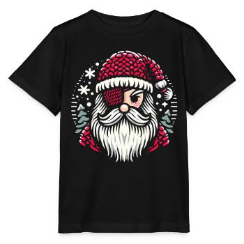 Weihnachtsmann Strickmuster mit Augenklappe - Stanley/Stella Kinder T-Shirt MINI CREATOR  - Schwarz - Vorne - Mikhail (115cm)
