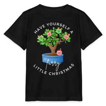 Haben Sie ein kleines pelziges Weihnachten - Stanley/Stella Kinder T-Shirt MINI CREATOR  - Schwarz - Vorne - Mikhail (115cm)