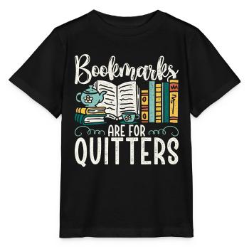 Les signets de lecture de livres sont pour les arrêteurs de fumer - T-shirt bio MINI CREATOR Stanley/Stella Enfant - noir - Devant - Mikhail (115cm)