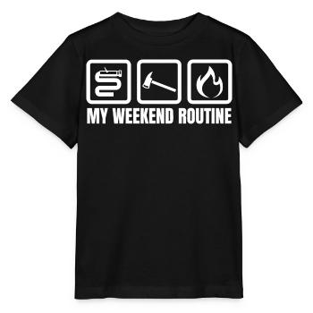 Brigade de pompiers de routine du week-end - T-shirt bio MINI CREATOR Stanley/Stella Enfant - noir - Devant - Mikhail (115cm)