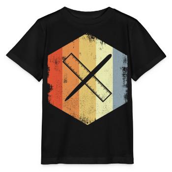 Vintage Pen and Ruler - Stanley/Stella MINI CREATOR Kids’ T-Shirt - black - Front - Mikhail (115cm)