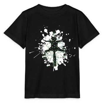 Lustige Miezekatze von Weihnachtsbaum überfahren - Stanley/Stella Kinder T-Shirt MINI CREATOR  - Schwarz - Vorne - Mikhail (115cm)
