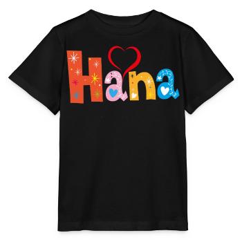 Personalisierter Hana-Name - Stanley/Stella Kinder T-Shirt MINI CREATOR  - Schwarz - Vorne - Mikhail (115cm)