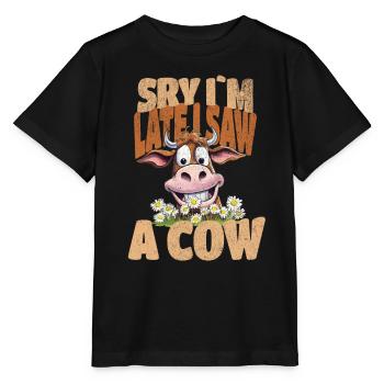 vache vaches agriculteur agriculture agriculteur - T-shirt bio MINI CREATOR Stanley/Stella Enfant - noir - Devant - Mikhail (115cm)
