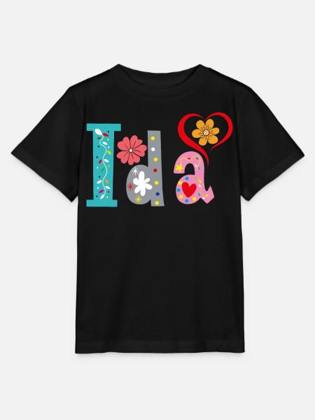 Personalisierter Ida-Name - Stanley/Stella Kinder T-Shirt MINI CREATOR - Schwarz