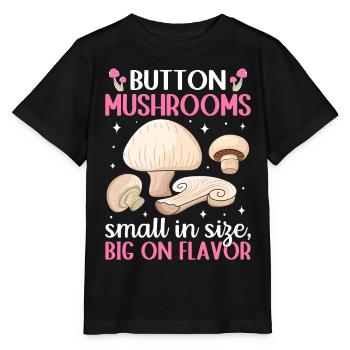 Champignons- Mushrooms- Pilze Geschenkidee - Stanley/Stella Kinder T-Shirt MINI CREATOR  - Schwarz - Vorne - Mikhail (115cm)