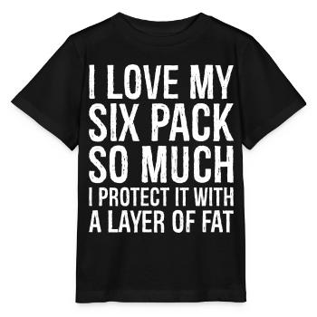 I love my six pack so much funny shirt - Stanley/Stella MINI CREATOR Kids’ T-Shirt - black - Front - Mikhail (115cm)