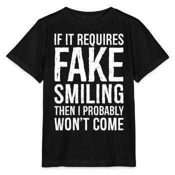 If it requires fake smiling funny shirt - T-shirt bio MINI CREATOR Stanley/Stella Enfant - noir - Devant - Mikhail (115cm)