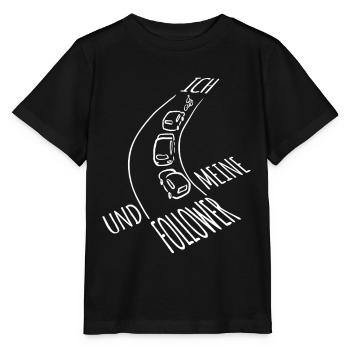 Ich und meine Follower - Fahrradweg - Fahrrad - Stanley/Stella Kinder T-Shirt MINI CREATOR  - Schwarz - Vorne - Mikhail (115cm)