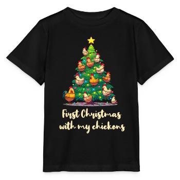 Weihnachten mit Hühnern Hühnerbesitzer Hühnerstall - Stanley/Stella Kinder T-Shirt MINI CREATOR  - Schwarz - Vorne - Mikhail (115cm)