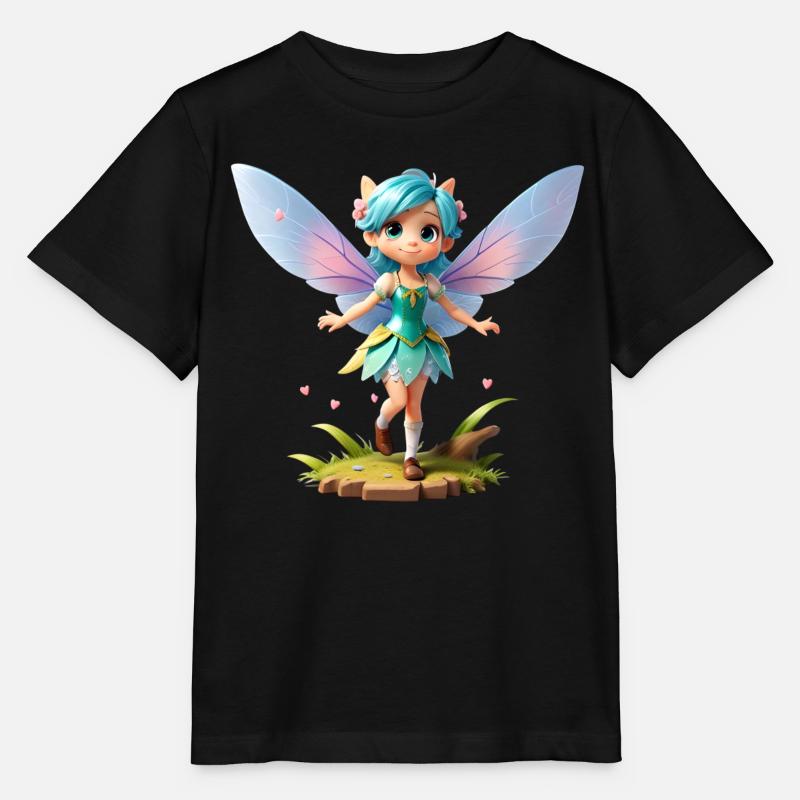 Fairy 3D - Stanley/Stella MINI CREATOR Kids’ T-Shirt - black