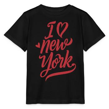 I Love New York City Big Apple USA Amerika - Stanley/Stella Kinder T-Shirt MINI CREATOR  - Schwarz - Vorne - Mikhail (115cm)