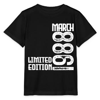 March 1988 Anniversary Gift. March 1988. March - Stanley/Stella MINI CREATOR Kids’ T-Shirt - black - Front - Mikhail (115cm)