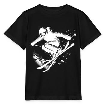 Skispringen Skifahren Schnee Piste Skiurlaub Spaß - Stanley/Stella Kinder T-Shirt MINI CREATOR  - Schwarz - Vorne - Mikhail (115cm)