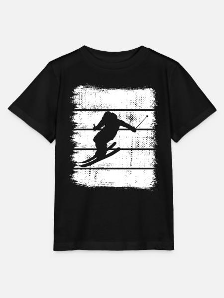 Skifahrer Zeichnung - Stanley/Stella Kinder T-Shirt MINI CREATOR  - Schwarz