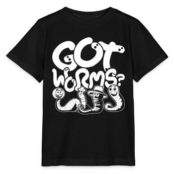 Élevage de vers Vermiculture Vermiculture d’éleveur de vers Vous avez des vers ? - T-shirt bio MINI CREATOR Stanley/Stella Enfant - noir - Devant - Mikhail (115cm)
