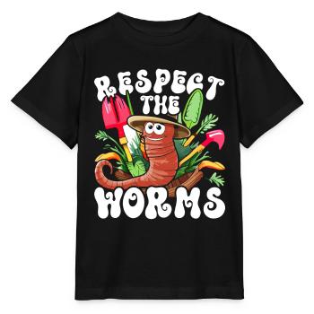 Éleveur de vers Éleveur de vers Respectez les vers - T-shirt bio MINI CREATOR Stanley/Stella Enfant - noir - Devant - Mikhail (115cm)