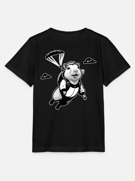 Capybara Parachutiste Parachutisme - T-shirt bio MINI CREATOR Stanley/Stella Enfant - noir