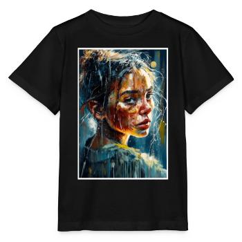 Abstract Sad Girl Unhappy People - Stanley/Stella MINI CREATOR Kids’ T-Shirt - black - Front - Mikhail (115cm)