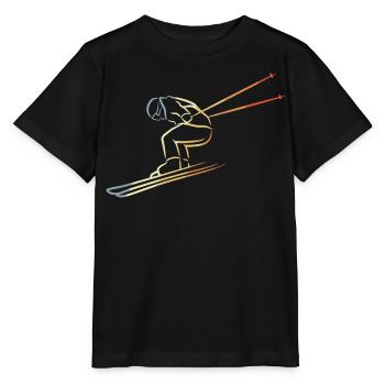 Wintersport Skizze - Stanley/Stella Kinder T-Shirt MINI CREATOR  - Schwarz - Vorne - Mikhail (115cm)