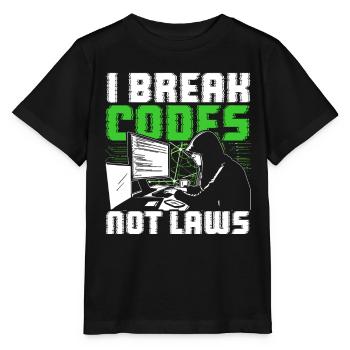 Ethical Hacker I Break Codes Not Laws - Stanley/Stella Kinder T-Shirt MINI CREATOR  - Schwarz - Vorne - Mikhail (115cm)