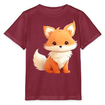 Niedliche Fuchs Illustration - Stanley/Stella Kinder T-Shirt MINI CREATOR  - Burgunderrot - Vorne - Kain (125cm)