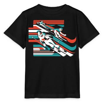 skiing winter sports snow winter - Stanley/Stella MINI CREATOR Kids’ T-Shirt - black - Front - Mikhail (115cm)