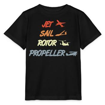 Modèles d’avions rétro - T-shirt bio MINI CREATOR Stanley/Stella Enfant - noir - Devant - Mikhail (115cm)
