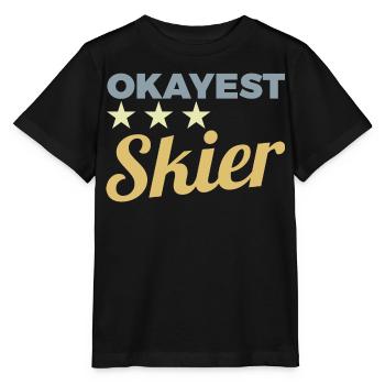 Skieur moyen - T-shirt bio MINI CREATOR Stanley/Stella Enfant - noir - Devant - Mikhail (115cm)