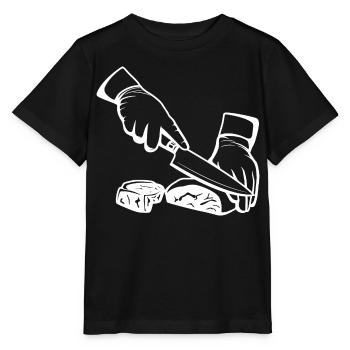 Croquis de découpe de viande - T-shirt bio MINI CREATOR Stanley/Stella Enfant - noir - Devant - Mikhail (115cm)