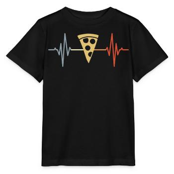 Pizza Pulsschlag - Stanley/Stella Kinder T-Shirt MINI CREATOR  - Schwarz - Vorne - Mikhail (115cm)