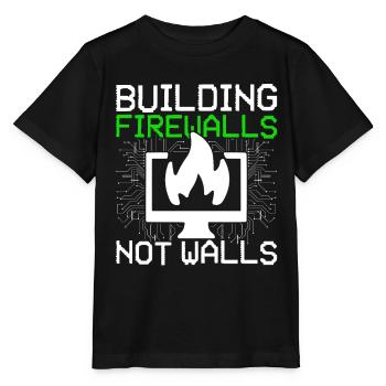 Ethischer Hacker Building Firewalls Not Walls - Stanley/Stella Kinder T-Shirt MINI CREATOR  - Schwarz - Vorne - Mikhail (115cm)