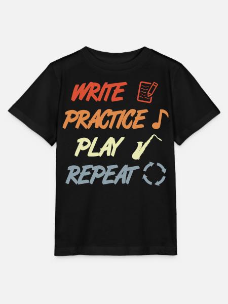 Write Practice Play Repeat - Stanley/Stella Kinder T-Shirt MINI CREATOR - Schwarz