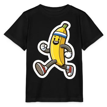 Fit with fruit : jogging banane - T-shirt bio MINI CREATOR Stanley/Stella Enfant - noir - Devant - Mikhail (115cm)