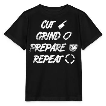 Cutting, grinding, preparing - Stanley/Stella MINI CREATOR Kids’ T-Shirt - black - Front - Mikhail (115cm)