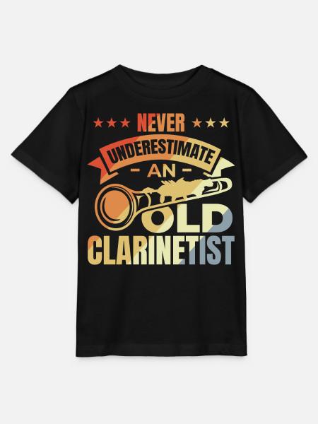 Unterschätze nie alte Klarinettisten - Stanley/Stella Kinder T-Shirt MINI CREATOR - Schwarz